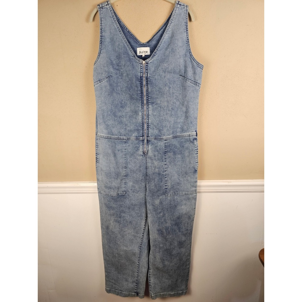 NWOT DU/ER Womens Light Stone Performance Denim Jumpsuit XL